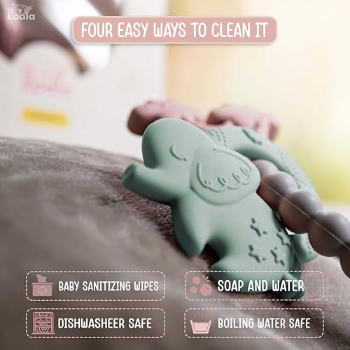 Image of Baby Silicone Teething Toy - BPA-Free Teether Ring for Infants 0-12 Months - Soft and Textured for Teething Relief - Easy to Hold Chew Toy - Soothes Sore Gums & Supports Oral Development