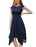 asymmetrisches kleid langarm 【Nicht Kratzig Spitzen】 Dieses Kleid mit Spitze perfekt und der Stoff fühlt sich so angenehm an, Der Stoff ist so bequem, dass er sich wie eine zweite Haut anfühlt, und wenn Sie sich drehen und tanzen, macht die untere Hälfte des Rocks alles mit, was Sie sich vorstellen können.