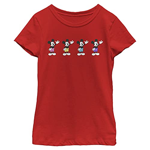 T-shirt Disney fille avec imprimé néon brillant à col rond uni