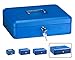 ARREGUI Elegant C9245 Caja Caudales con Llave para Contar y Transportar Dinero | Caja de Seguridad de acero con bandeja interior | Caja fuerte portatil 30 cm de ancho | Color Azul