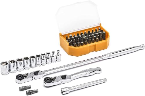 Image of GEARWRENCH Drive 6 Pt. Standard Slim Head Mechanics Tool Set, Metric - 81032,45 Pc. 1 /4 inch (Pack of 12)