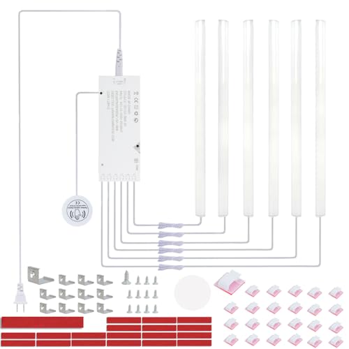 12' V-Shape Diffused LED Strip Light Bars Kit,Aluminum Channel Lights with Touch Sensor for Under...
