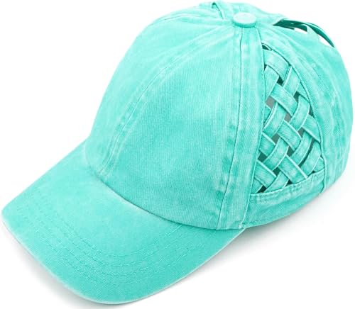Image of Funky Junque Womens Baseball Cap Dad Hat Ponytail Messy Bun Trucker Ponycap