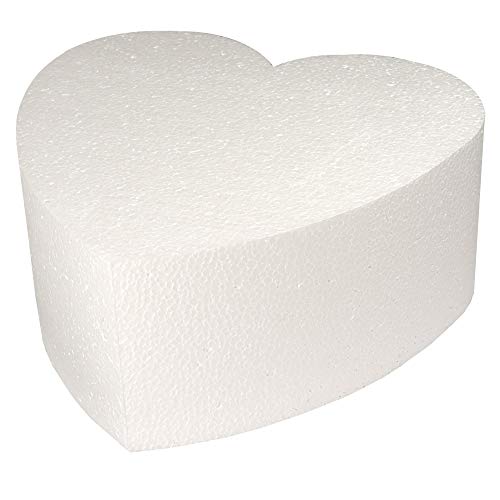 Taylor Foam Heart Cake Dummy, Styrene, 6 Inch x 4 Inch High