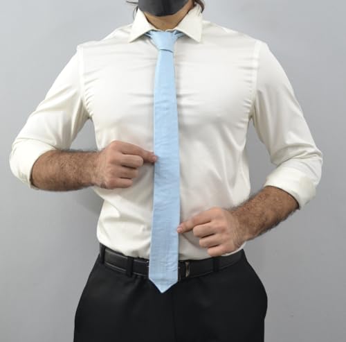 Image of Mens Lamb Leather Necktie - Skinny Solid Casual Business Wear Narrow Leather Slim Tie- Neckties for Party Wedding Gift