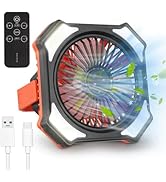 HuuppHip Portable Camping Fan with LED Light
