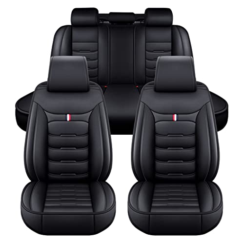 Yajomi Car Seat Covers Fit for Ford Escape 2002-2021 Wear-Resistant Non-Slip Waterproof Faux Leather Vehicle Cushion Cover Protectors Car Interior Accessories (Black)