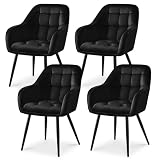 [Structure Robuste et Style Moderne] Fabriquée avec une structure en métal noir robuste, cette chaise combine solidité et style contemporain, s’intégrant parfaitement dans divers décors