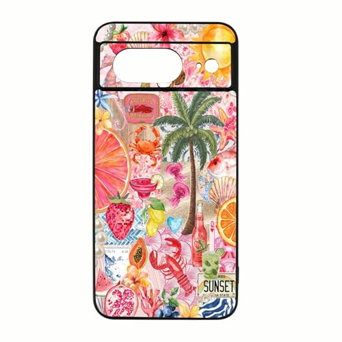 qizjio Summer Phone Case Shockproof Protective Collage Phone Cover for Google Pixel 8