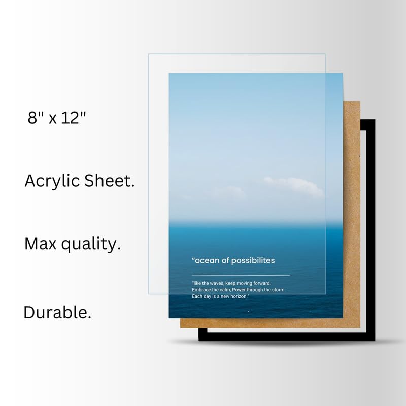 Image of Wall Framed Posters | 8x12 inch size | Motivational Quotes Posters |Ocean of Possibilities Motivational Wall Frame | Inspirational Quote Poster | Home & Office Wall Decor