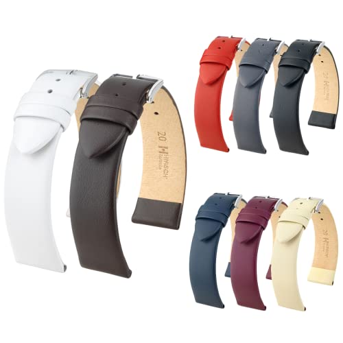 Hirsch Toronto Leather Watch Strap - Brown - M - 18Mm - Shiny Gold Buckle - Calf Leather Band #TOP3
