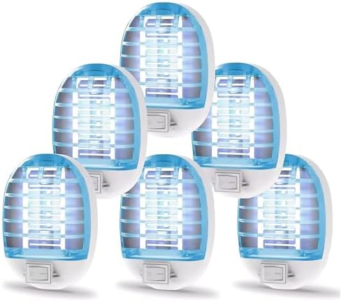 6 Pack Bug Zapper Indoor, Electronic Mosquitoes Killer Zapper with Blue Lights for Living Room, Baby Room, Kitchen, Bedroom(2)