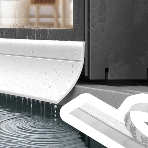 Self-Adhesive Drip Edge 1-2/8" Wide, 118" Rubber Rain Diverter, Transparent/Black/White, Prevents Rainwater Backflow, Ideal for Home & Garden Waterproofing