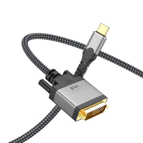USB-C to DVI �P�[�u�� 4K@30Hz �Ή� Thunderbolt 3 �݊� �����b�L�ڑ� MacBook Pro/Samsung Galaxy/Surface Book/Dell/Pixelbook �Ή� (2M)