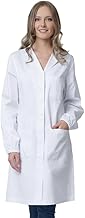 Women's Laboratory Shirt, White Cotton, Elastic Cuffs, Press Studs