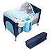 COSTWAY Lettino da Viaggio Pieghevole per Bambino Culla per Neonato con Zanzariera, Vari Colori Disponibili (Blu)