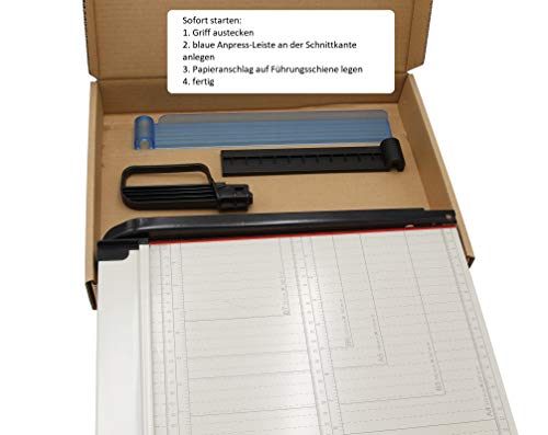 Snyderline Hebelschneider A4 kompakt, Papierschneider aus Metall, Schneidemaschine Papier, Foto - Pappe bis 200gr/m² und Papier, bis zu 8 Blatt in 80gr/m²