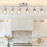 Baocuz 6-Light Brushed Nickel Multi-Directional Semi Flush Mount Ceiling Light, Kitchen Light Fixtures Ceiling Mount, Modern Metal Cage Close to Ceiling Lamp for Dining Room Hallway Entryway