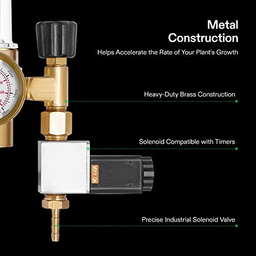Vivosun Hydroponics Co2 Regulator Emitter System With Solenoid Valve Flowmeter For Grow Room Grow Tent Garden House Aquarium #TOP3