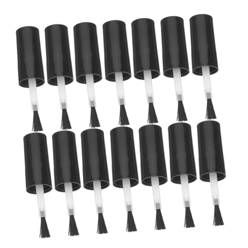 Anneome 20 piezas Tapones de Botella para Esmalte de Uñas con Cepillo Reemplazo para Salones y Uso Doméstico Cerdas Suaves y Duraderas Tapones Negros para Botellas
