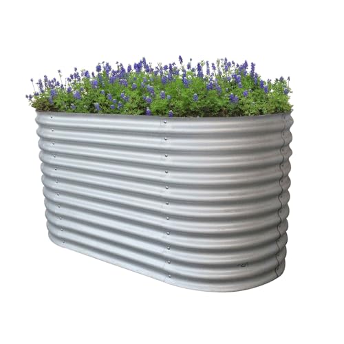 RS Trade® Rimini L Hochbeet L 160 cm x B 80 cm x H 80 cm Gemüsebeet Gartenbeet Kräuterbeet Anzuchtbeet Frühbeet Stahl-Wellblech Zink-Alu Metall witterungsbeständig