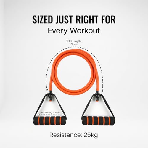 Image of Wiselife Adjustable Resistance Bands with Handles for Exercise | Heavy Duty Workout Bands with Door Anchor for Strength Training, Physical Therapy & Full Body Home Workouts 25 kg(Orange)