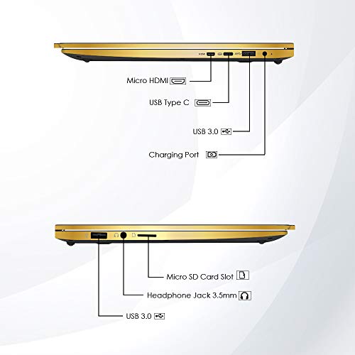 Image of AVITA Liber NS14A8INF561-PAF Special Edition Intel 10th Gen Core i5-10210U 14 inches(35cm) Gaming, Business Laptop (8GB /512GB SSD /Windows 10 Home /Integrated UHD Graphics, 1.25kg), Golden Matt Black