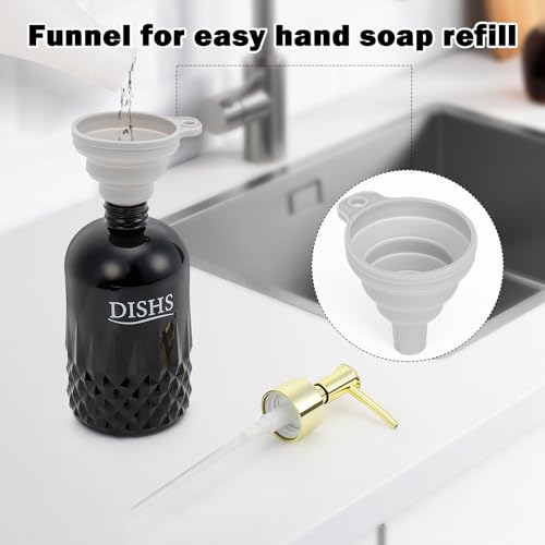 Image of Glass Soap Dispenser Set, Refillable Dish Soap Pump Dispenser, Kitchen Bathroom Counter Shampoo Conditioner Dispenser (with Marble Tray)