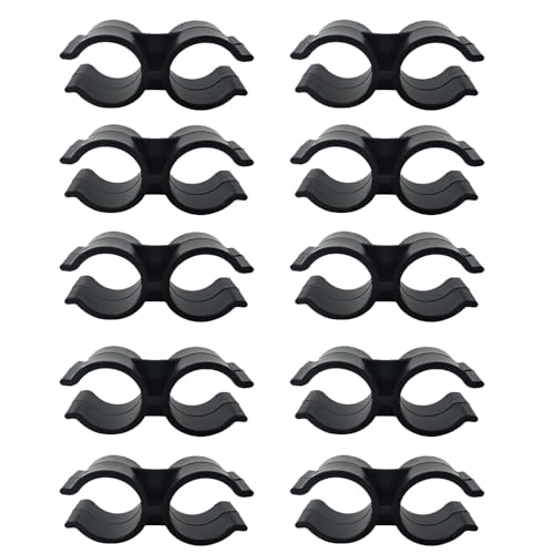 Abrazaderas de manguera de nailon de doble agarre, paquete de 10 abrazaderas de panel de valla de enlace de cadena de 24 mm, abrazaderas de tubo doble de plástico, clip de enlace de estante de