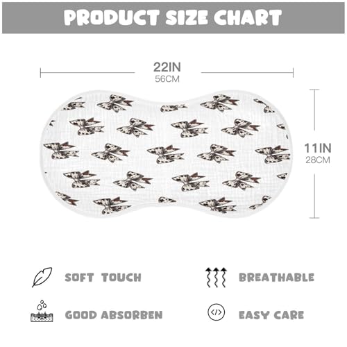 JUZIHAI 2Pack Cow Print Bows Baby Burp Cloths Soft Cotton Burp Rags,Super Absorbent Burp Cloth Bag for Newborn Baby Boys/Girls4