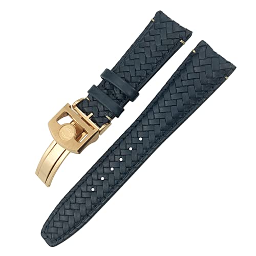 Bracelet en cuir de vache pour IWC Portugieser, l'élégance du bleu agate en 21 mm