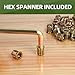30 PCS M8-1.25 x 25mm Threaded Inserts for Wood Professional Threaded Insert Nuts for Furniture & Wooden Products, Hex Spanner Included