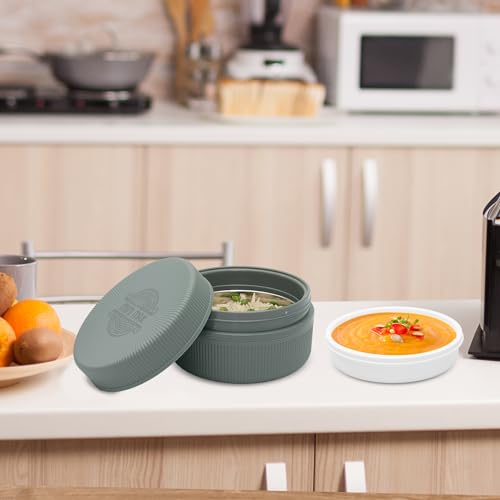 Image of JAYPEE Mini Max Lunch Box for School, Office, Ideal for Snacks and Meal, Keeps Food Hot & Fresh Insulated Stainless Steel Inner with Plastic Dish Inside for Office, College and Picnic, Green, 500 ml