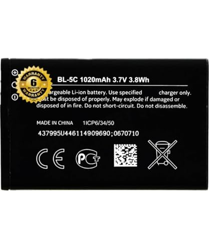 Image of Original BL-5C Battery for Nokia 1100 3100 2310 6030 6230 3120 E50 E60 N71 N70 Battery with 6 Month Warranty*** (SUPER159)