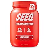 SEEQ Clear Whey Isolate Protein, 22g Protein, Zero Lactose/Sugar, Keto-Friendly, Best Powder for Men and Women, Juicy Protein with 25 Servings (Fruit Punch)