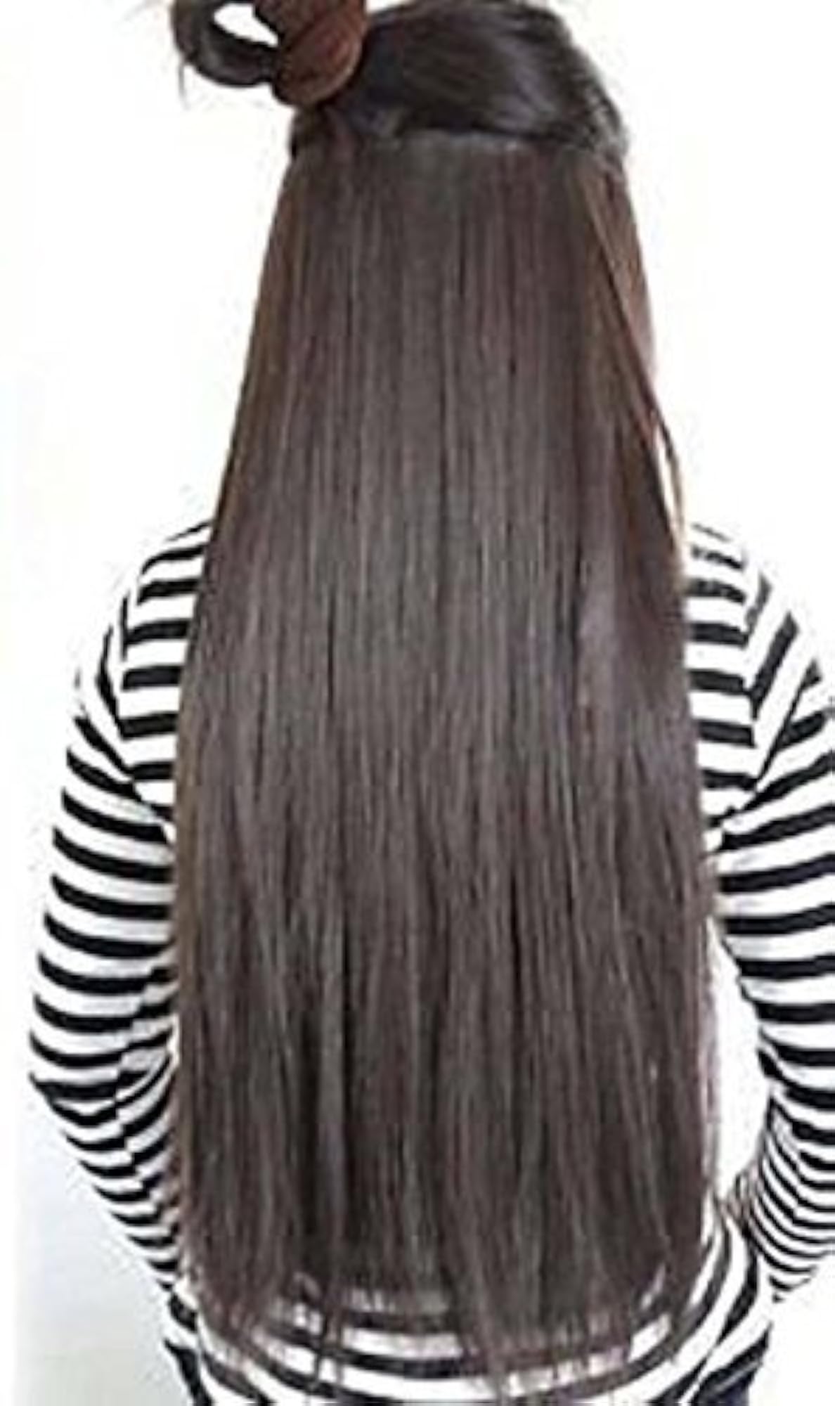 5 Clip-Based Synthetic Straight Hair Extension, 24 Inches