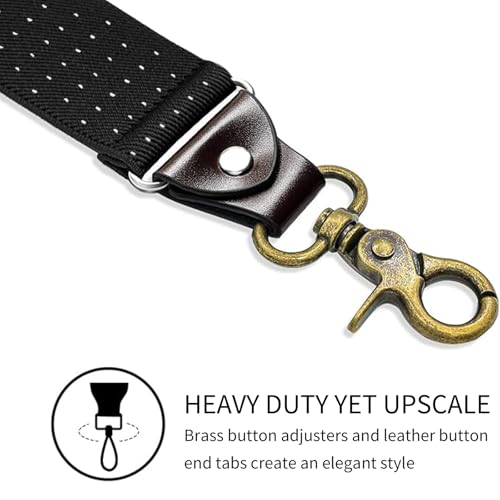 Image of Suspenders for Men, Adjustable Suspenders Gold Clip with Elastic Straps Y-Back Construction Heavy Duty for Work