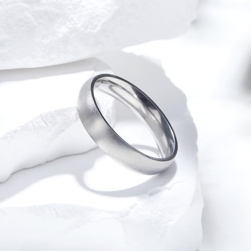 King Will Titanium Wedding Band for Men Women-Sliver/Black/Gold Plated Pure Titanium Wedding Ring, 3-9mm Widths Available Brushed Matte Design Comfort Fit Size 4-162