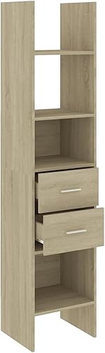 Miniatura 5 de BIGBARLEY Armario de almacenamiento de baño, armario de cocina, armario de almacenamiento de entrada de madera, gabinete de libros Sonoma Oak 15.7 x