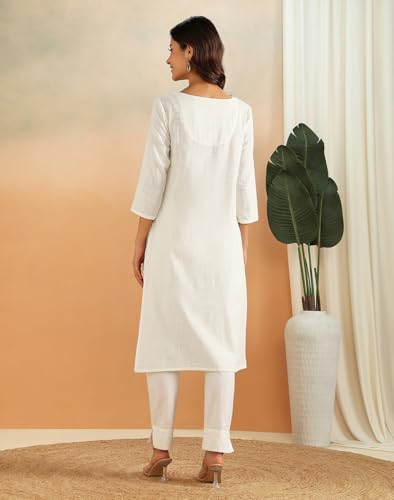 Image of Fabindia Women's Cotton Solid Long Kurta
