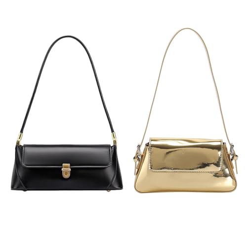 2025 Retro Shoulder Bag Y2K Clutch Purse with Shinny Gold Evening Bag Small Purse for Women
