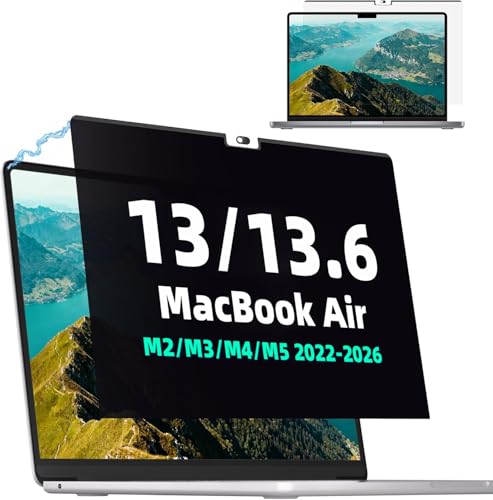 Image of Magnetic Privacy Screen for MacBook Air 13.6 /13 Inch (2022-2026, M2, M3, M4, M5),Removable Anti Glare Blue Light Filter for Mac 13.6In Laptop Privacy Filter Shield Protector