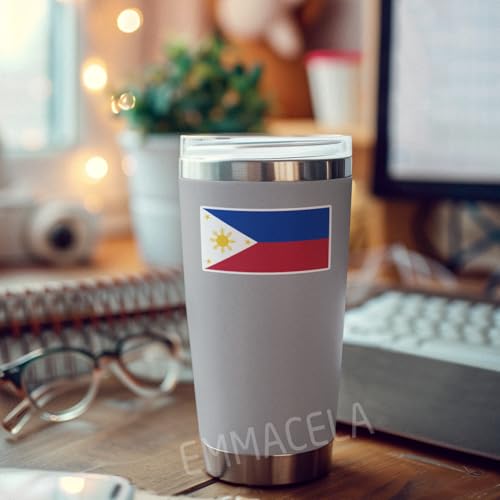 Image of (3PCS) Philipines Flag stickers, Countries Flag Stickers - Waterproof Vinyl Decals For Laptops, Tumblers, Water Bottles, Books, Scrapbooks, Size 3 x 1.6 Inch