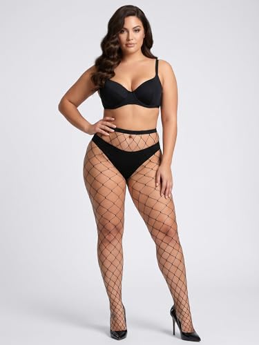 Image of URATOT 4 Pairs Plus Size Fishnet Cross Mesh Tights Sexy Fishnets Pantyhose Stockings Thigh High Stockings
