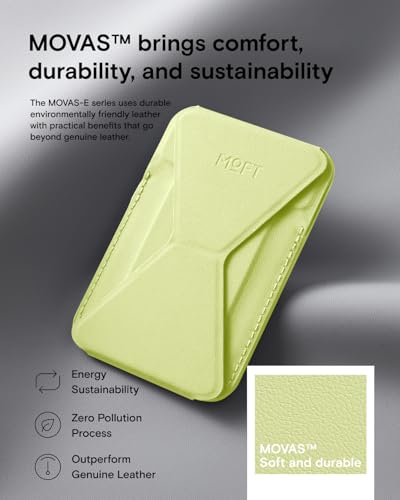 Image of MOFT Magnetic Wallet Stand Compatible with iPhone 16 /15 /14 /13 /12 Series, Angle Adjustment & Magnetic Compatible MOVAS Phone Stand,Soft Avocado