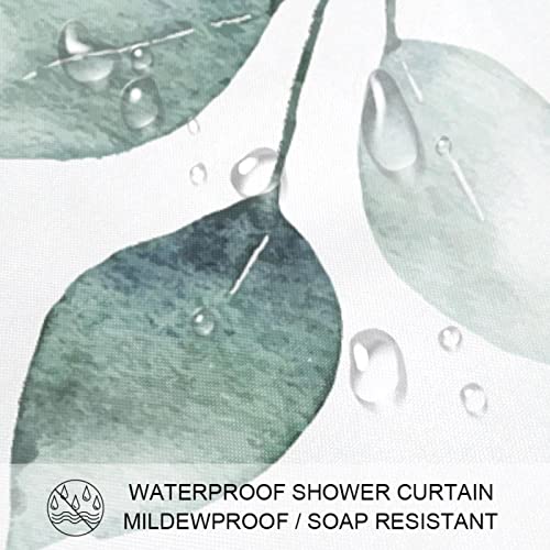 Rideau de douche imperméable coloré feuilles vertes et herbes - 4