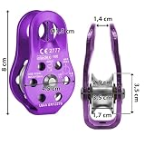ALPIDEX Rolka Do Wspinaczki - 22 kN - Fix Pulley Blok Koła Pasowego - Odpowiedni Do Lin O Średnicy Do 13 mm - EN12278, Kolor: Fioletowy