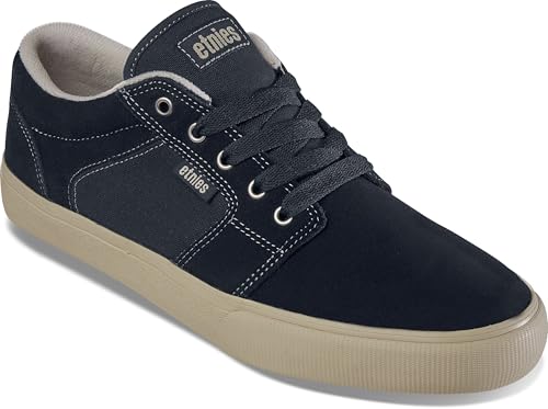 Image of Etnies Barge LS - Classic Skate Look, Slim Vulcanized Silhoutte, Hefty Armored Collar, Reinforced Vulc - Blue /Navy - 9