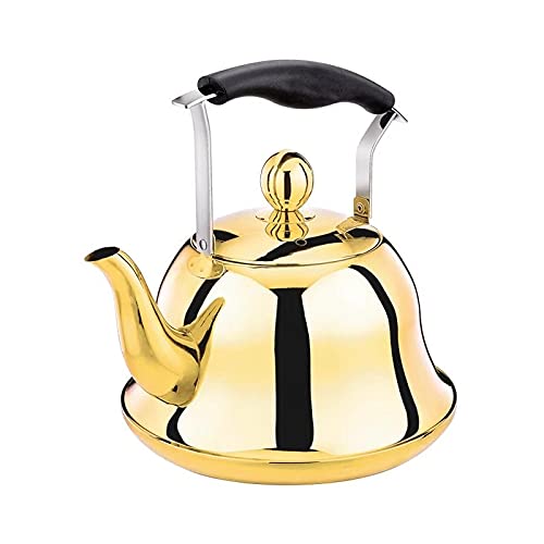 Tkus Whistling Kettle Infuser Loose Leaf Stainless Steel Teapot Rose Gold Tea Stove Induction Stove Copper 2-Liter 2.1-Quart thumb #3