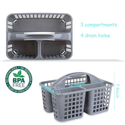image for JiatuA Portable Shower Caddy Basket with Compartments Cleaning Supplie
